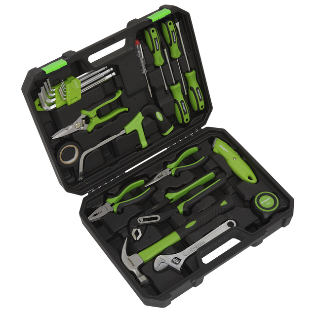 Siegen 24-piece hand tool kit in its storage case