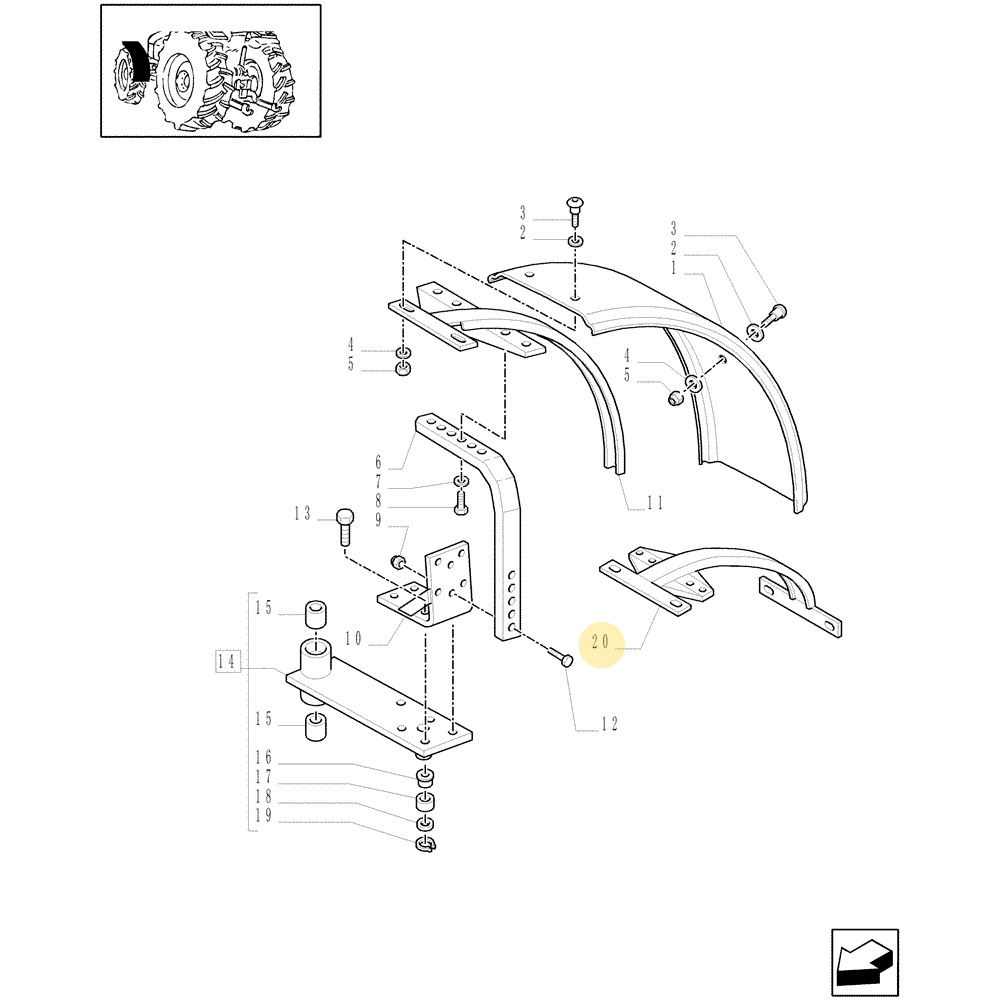 CNH - FENDER SUPPORT BRACKET # 87308121 # 87554982 Series TM TSA MXM MXU