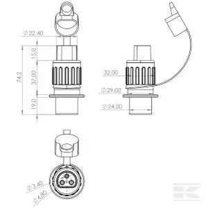 Kramp 3 Pin Plug (Part No. TR00013KR)