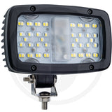 50W LED work light, side view and mounting bracket