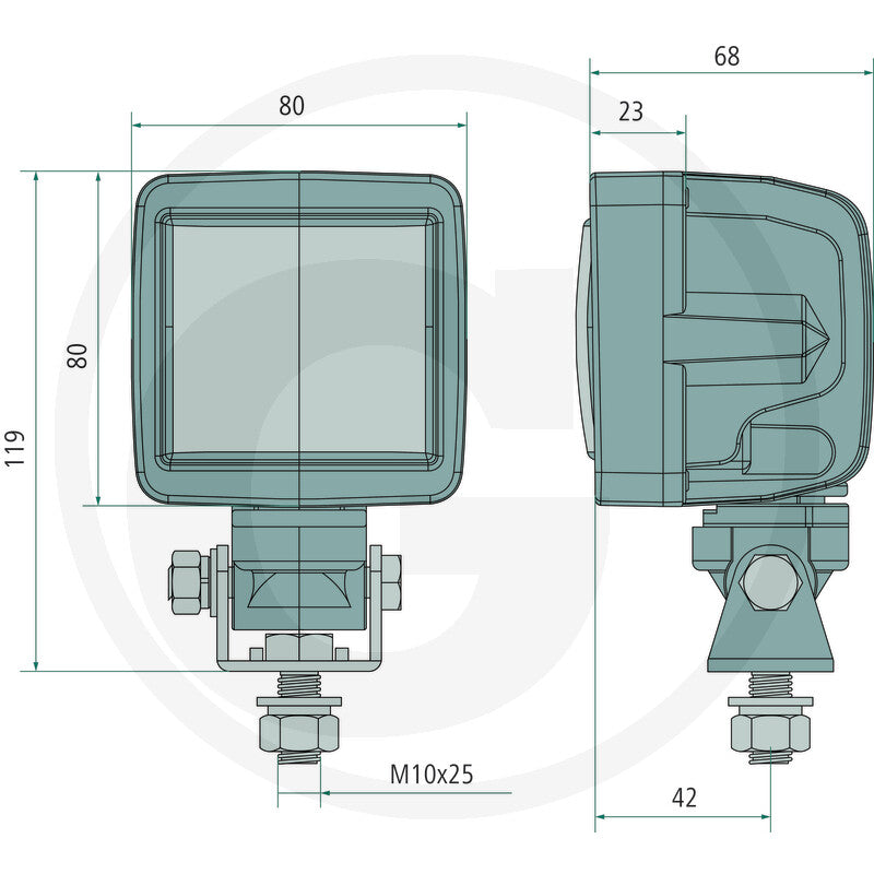 NIGHTSHIFT 45W square LED work light alternate view