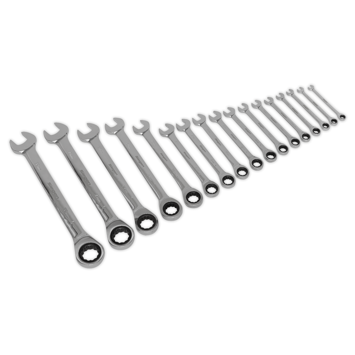 Siegen by Sealey 17-piece metric ratchet spanner set, model S01156