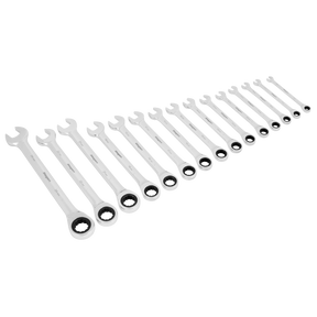 Siegen by Sealey 15-piece metric ratchet spanner set, model S01247