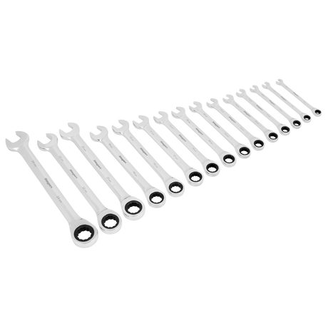 Siegen by Sealey 15-piece metric ratchet spanner set, model S01247