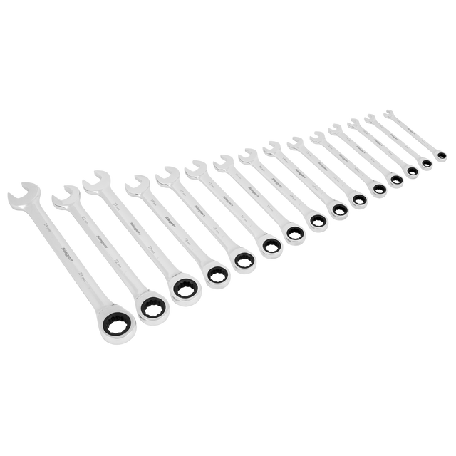 Siegen by Sealey 15-piece metric ratchet spanner set, model S01247