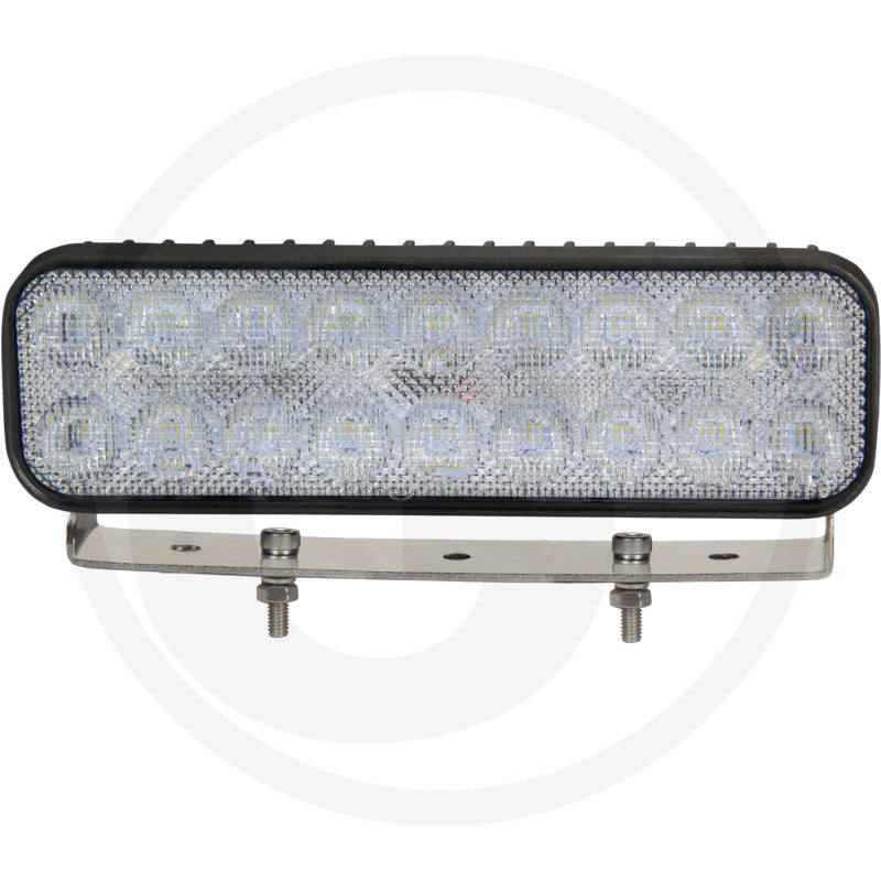 Slim 25.5W rectangular LED work light, rear view